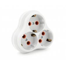 Розетка тройник с заземлением AK303, White