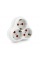 Розетка тройник с заземлением AK303, White
