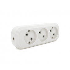 Блок розеток для удлинителя 220V MERLION MBR-3W, 3 гнезда без заземления