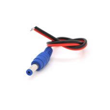 Разъем питания DC-M (D 5,5x2,1мм) => кабель длиной 25см black-red , Blue Plug OEM