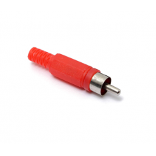 Роз'єм RCA під кабель під паяння (пластмаса) RED