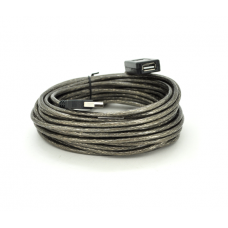 Активный удлинитель USB 2.0 AM / AF, 10m, прозрачный с чипом