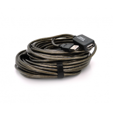 Активный удлинитель USB 2.0 AM / AF, 15m, прозрачный с чипом