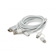 Конвертер MHL Type-C / Micro / Lighting (папа) + USB (папа) => HDMI(папа) 1.8м, Black, 4K / 2K, BOX