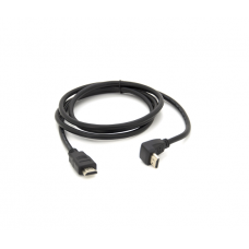 Кабель MerlionHDMI-HDMI 1,5m, v1.4, OD-7.5mm, круглый Black, коннектор Black 90° угловой