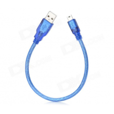 Кабель USB 2.0 RITAR (AM / Mini 5 pin) 0,3 м, синій прозорий