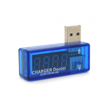 USB тестер Charger Doctor напряжения (3-7.5V) и тока (0-2.5A) Blue, загнутый