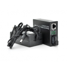 Медиаконвертер POE, FT-1G1EPS-20, SC 20km, Fast Ethernet 10 / 100 / 1000 Мбит / с, 48В, 2,5А ( 0 +70°C), + переходник