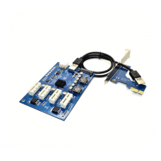 Cплиттер-разветвитель-хаб PCI-e x 1 на 3 порта х 1,BOX