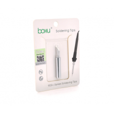 Жало для паяльника BAKKU BK-900M-T-K,silver, 4*6.3mm, мідь, гальванічне покриття, висока теплопровідність, швидке нагрівання, перо широке кутове