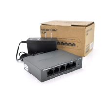Коммутатор POE Mercury MS05CP 53,5V с 4 портами POE+1 порт UP-Link 100Мбит , БП в комплекте 0,54 кг (82*79*26)