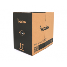 Кабель КВПЕ FTP (4*2*0.51) 4p 24 AWG, Merlion, (CCA), екран для внутр. робіт, 305м, Grey, Corton BOX (350x350x420)