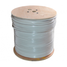 Кабель коаксиальный с питанием YOSO W305-RG59+2x0.5mm2, 0,81 мм.CCS, 64x0.12m CCA желтый экран, 75 Ом, FPE, оболочка 6,91мм белый PVC, катушка 305м