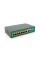 Комутатор POE SICSO 48V з 8 портами POE 100Мбіт + 2 порт Ethernet (UP-Link) 100Мбіт, з посил. сигн. до 250м, корпус-метал, Silver, БП вбудований