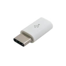 Переходник microUSB(F) => Type-C(M), White, OEM