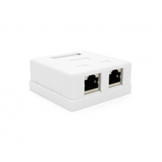 Розетка RITAR FTP 8P8C RJ45 2 порт Cat-6, накладная белая