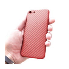 Ультратонкая пластиковая накладка Carbon iPhone 7 / 8 red