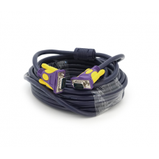 Кабель Merlion VGA 3 + 4 with shielding, 10m, male to male (тато-тато), 2 фериту, purple, Пакет