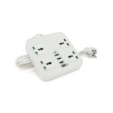Сетевой фильтр ТВ-Т90, 4 розетки + 3 USB, 2 м, сечение 3х0,75мм, 3000W, White, Box