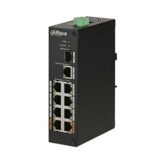 Комутатор POE DH-PFS3110-8ET-96 48V з 8 портами POE 100Мбіт + 1 порт UP-Link 1000Мбіт + 1 порт SFP, корпус - метал, Black