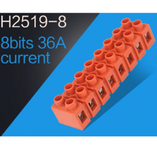 Клеммный блок H2519-8P 36A / 660V, материал медь, сечение провода 0.5-6мм2