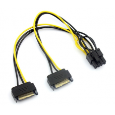 Кабель-перехідник для живлення відеокарти SATA + SATA -> 8P, OEM