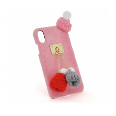 Накладка Пушистая Шапки iPhone 6 / 6s pink