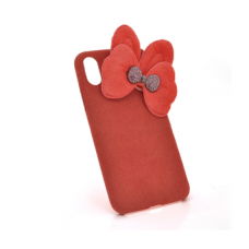 Накладка Пушистая Бантик iPhone 6 Plus / 6s Plus red