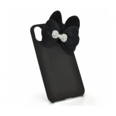 Накладка Пушистая Бантик iPhone 7 Plus / 8 Plus black