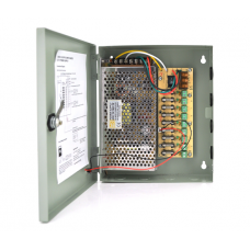 Імпульсний блок живлення 12V-15A / 9CH в боксі з замком перфорований, 9-ти канальний