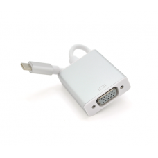 Конвертер Type-C (папа) на VGA(мама) 10cm, Silver, 4K / 2K, Пакет