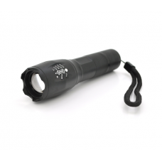 Фонарь ручной PIPO XML-T6, 1LED Cree T6, 3W, 5 режимов, ZOOM, 18650 / 2800mah (переходник3*AAA), Black, IP44, СЗУ, 130х30х27мм, BOX