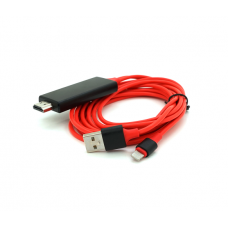Конвертер MHL Lighting (папа) + USB (папа) => HDMI(папа) 1.8м, Red, 4K / 2K, BOX