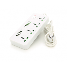 Сетевой фильтр ТВ-Т91, 4 розетки + 8 USB + 2 PD, 2 м, сечение 3х0,75мм, 3000W, White, Box