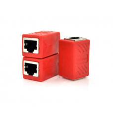 Соединитель RJ45 8P8C мама / мама RJ45 для соединения кабеля, экранированный, красный