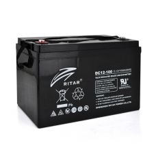Аккумуляторная батарея CARBON RITAR DC12-100C, Black Case, 12V 100.0Ah, 2000-5000 циклов, до 15 лет срок службы, (355*250*260), 20.5 kg