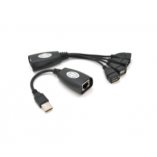Удлинитель USB 2.0 сигнала по F / UTP до 50 метров, RJ-45 to AM + RJ-45 to 4xAF, Blister