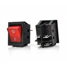 Переключатель ON-OFF KCD4-201N, 250VAC / 16A, 4 контакта, Red