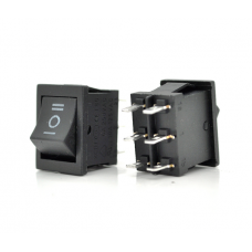 Переключатель ON-OFF KCD2-213, 250VAC / 6A, 6 контактов, Black