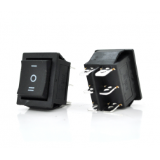 Переключатель ON-OFF KCD1-106, 250VAC / 15A, 6 контактов, Black