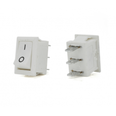 Переключатель ON-ON KCD1-102, 250VAC / 6A, 3 контакта, White