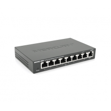 Коммутатор POE 48V Mercury S109PS 8 портов POE + 1 порт Ethernet (Uplink ) 10 / 100 Мбит / сек, БП в комплекте, BOX
