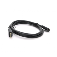 Подовжувач Merlion HDMI (тато) -HDMI (мама) VEGGIEG 1.5m, v2.0, OD-7.0mm, круглий, Black, коннектор Black, (Пакет)