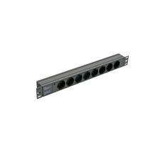 Блок Kingda 19" на 8 троянд. нім. станд., 10А, з індикат., без шнура, чорний, 1U
