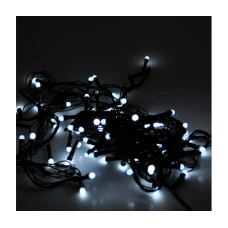 Гирлянды 100LED (Свечка) White, 8 режимов, 5 метров, черная изоляция, BOX