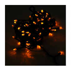 Гирлянды 100LED (Диод) Yellow, 7 режимов, 5 метров, черная изоляция, BOX