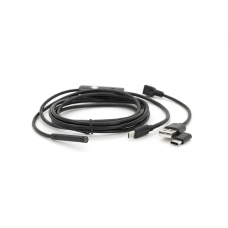 Универсальный эндоскоп 3в1 (USB / MicroUSB / Type-C) для смартфона / ПК, камера 5.5мм, мягкий кабель 2м, с LED-подсветкой, IP67