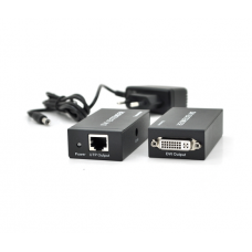 Активный удлинитель DVI 60m по витой паре через RJ-45, Black, BOX