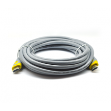 Кабель Merlion HDMI-HDMI V-Link High Speed 20.0m, v2,0, OD-8.2mm, круглый Grey, коннектор Grey / Yellow, (Пакет)