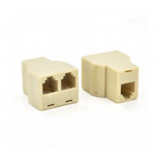 Разветвитель RJ45 8P8C мама / 2Х мама RJ45 для разветвления кабеля, белый